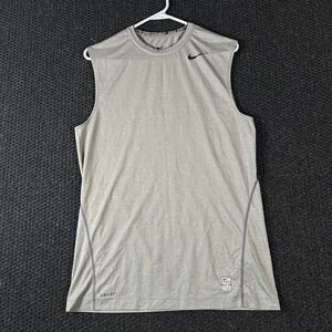 Nike Pro Combat Dri Fit Tank Top Men's Medium Sleeveless Athletic Gray M